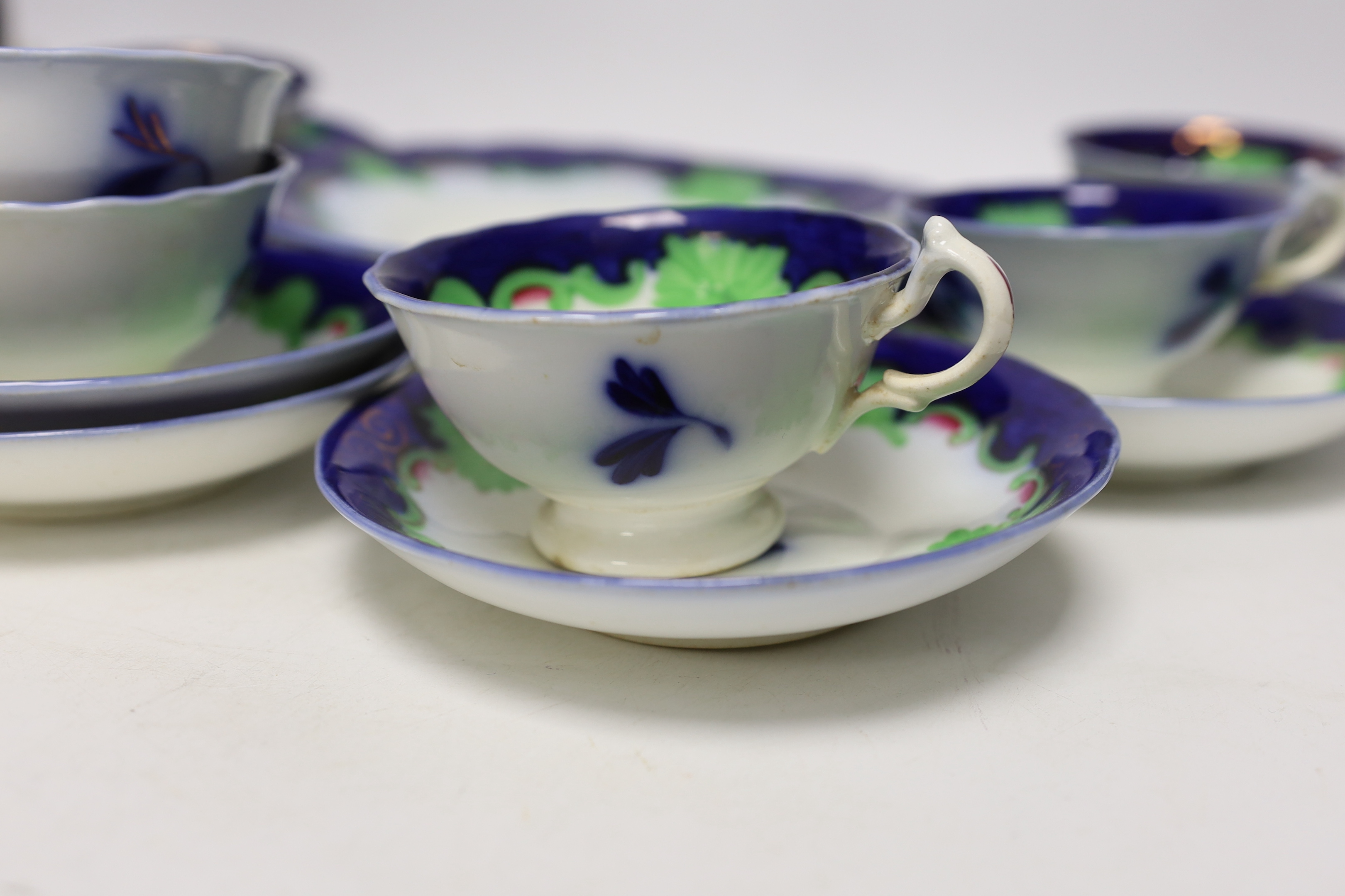 A mid 19th century Gaudy style Welsh part teaset